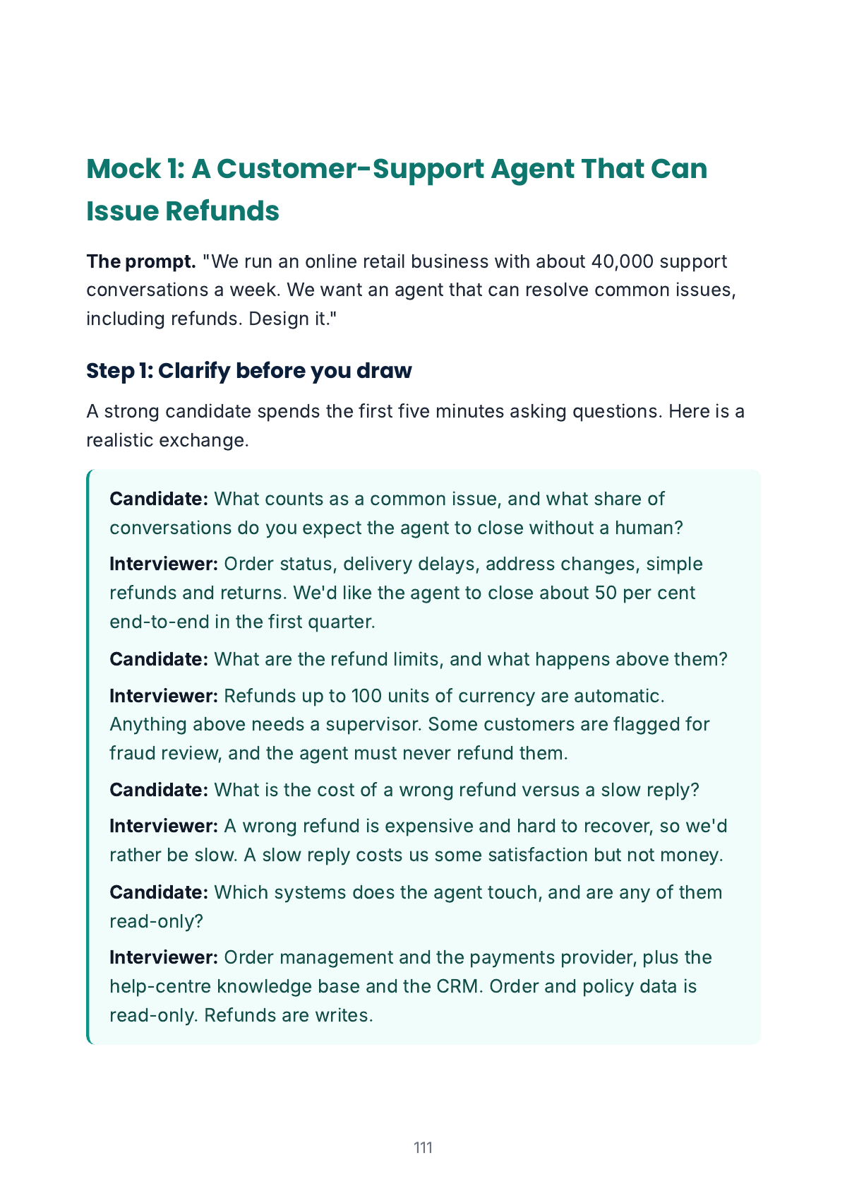 Mock 1: Refund agent